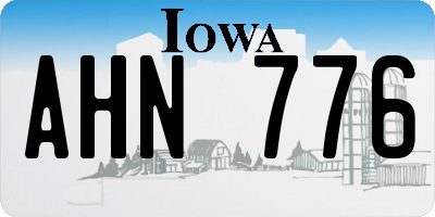 IA license plate AHN776