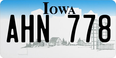 IA license plate AHN778