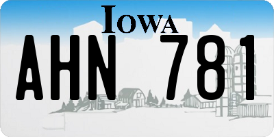 IA license plate AHN781