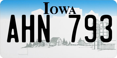 IA license plate AHN793