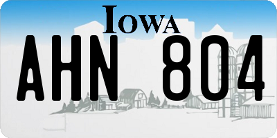 IA license plate AHN804