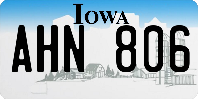 IA license plate AHN806