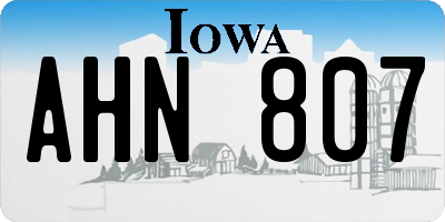 IA license plate AHN807