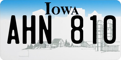 IA license plate AHN810