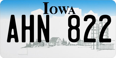 IA license plate AHN822
