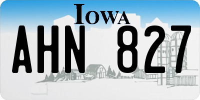 IA license plate AHN827
