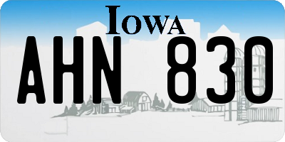 IA license plate AHN830