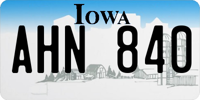 IA license plate AHN840