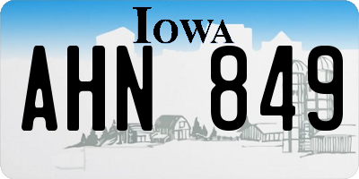 IA license plate AHN849