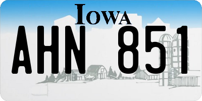 IA license plate AHN851