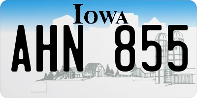 IA license plate AHN855