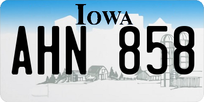 IA license plate AHN858