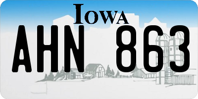 IA license plate AHN863