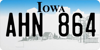 IA license plate AHN864
