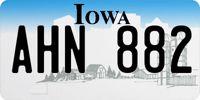 IA license plate AHN882