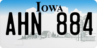 IA license plate AHN884