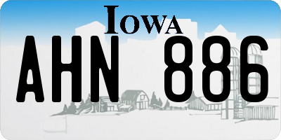 IA license plate AHN886