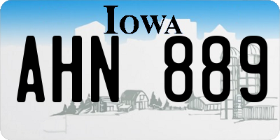 IA license plate AHN889