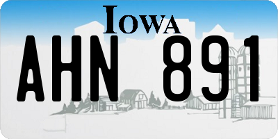 IA license plate AHN891