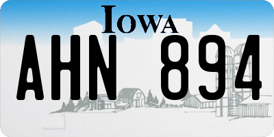 IA license plate AHN894