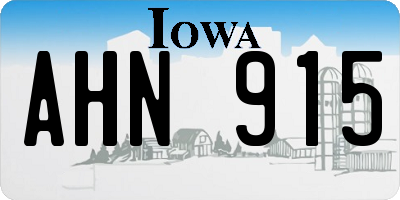 IA license plate AHN915