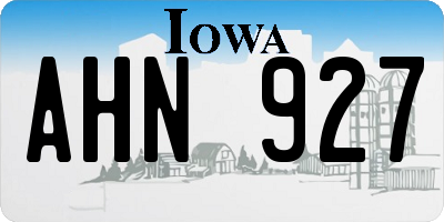 IA license plate AHN927
