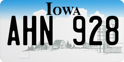 IA license plate AHN928
