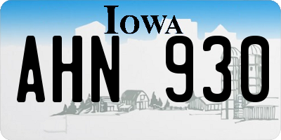 IA license plate AHN930