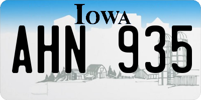 IA license plate AHN935