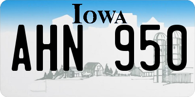 IA license plate AHN950