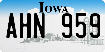 IA license plate AHN959