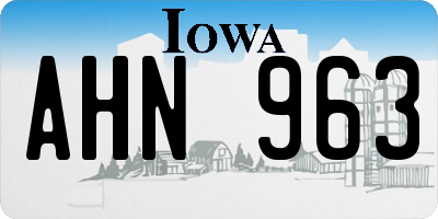 IA license plate AHN963
