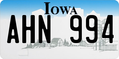 IA license plate AHN994