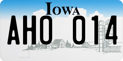IA license plate AHO014