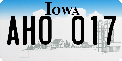 IA license plate AHO017