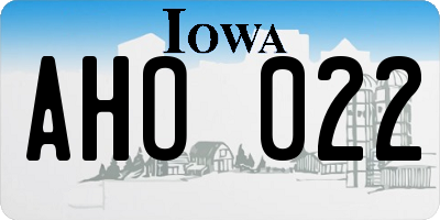 IA license plate AHO022