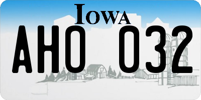 IA license plate AHO032