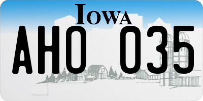 IA license plate AHO035