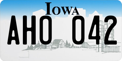 IA license plate AHO042