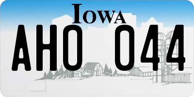 IA license plate AHO044