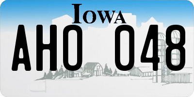 IA license plate AHO048