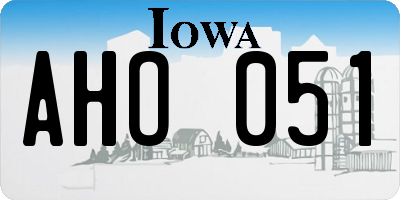 IA license plate AHO051