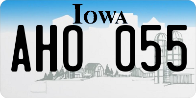 IA license plate AHO055