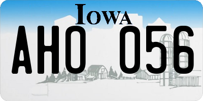 IA license plate AHO056