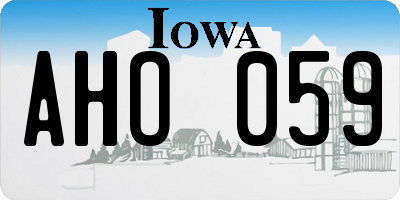 IA license plate AHO059