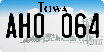 IA license plate AHO064
