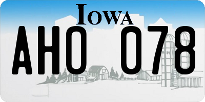 IA license plate AHO078