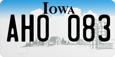 IA license plate AHO083