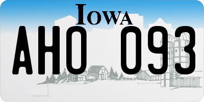 IA license plate AHO093