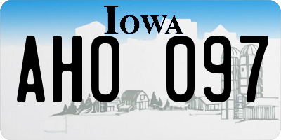 IA license plate AHO097